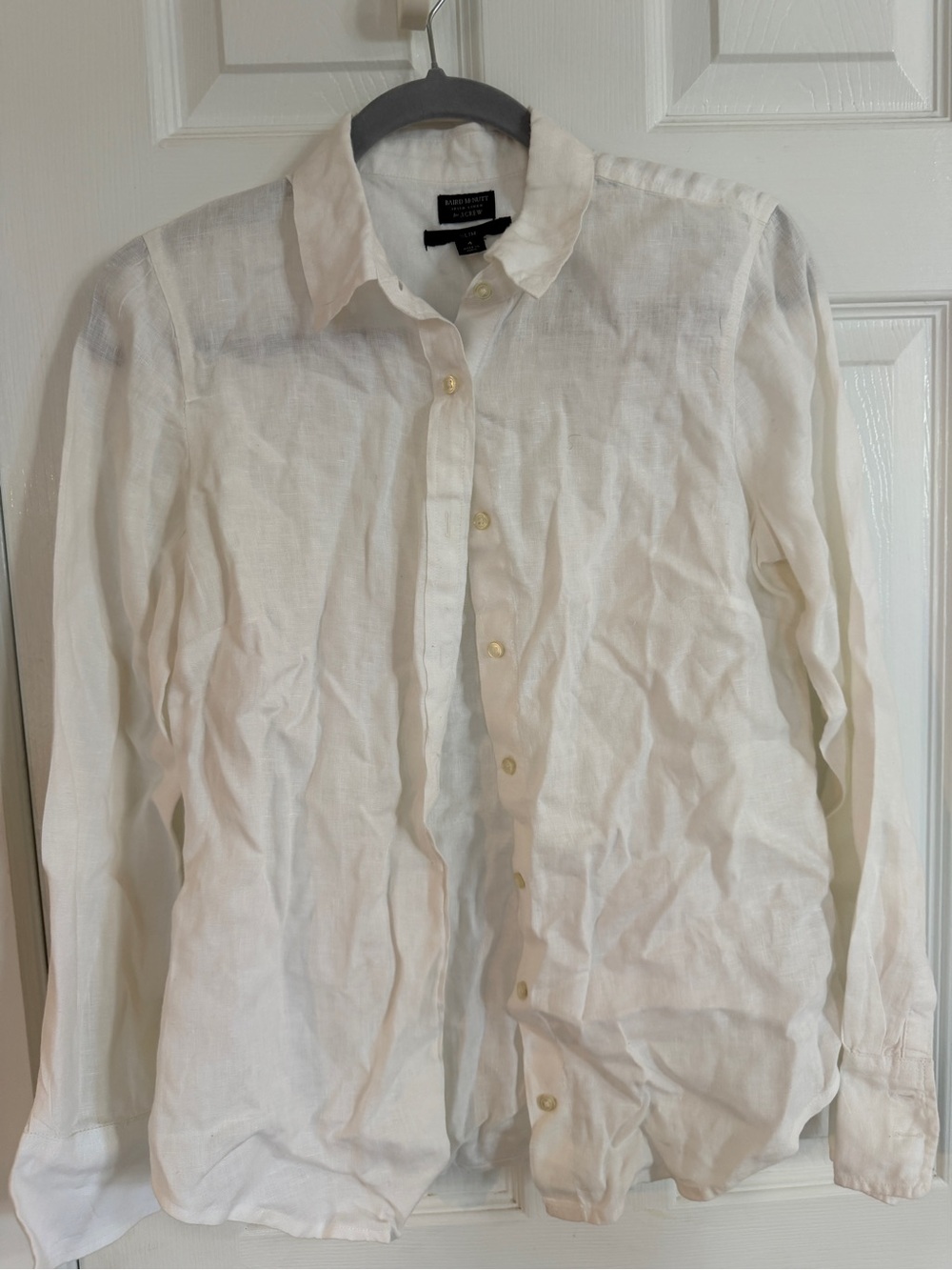 Irish linen White Linen Button-Down Shirt by J. Crew